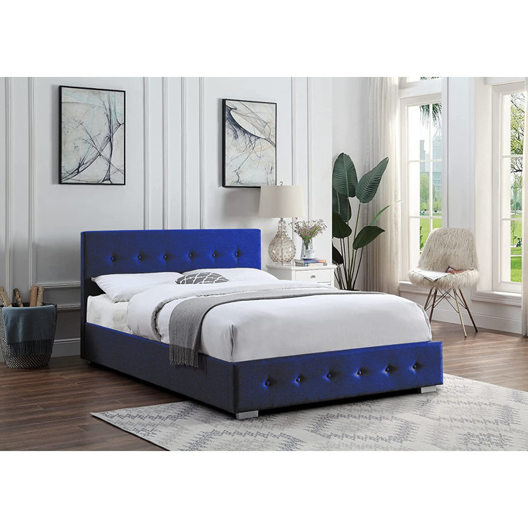 Fairmont Park Small Double Navy Blue Ottoman Storage Bed Wayfair.co.uk